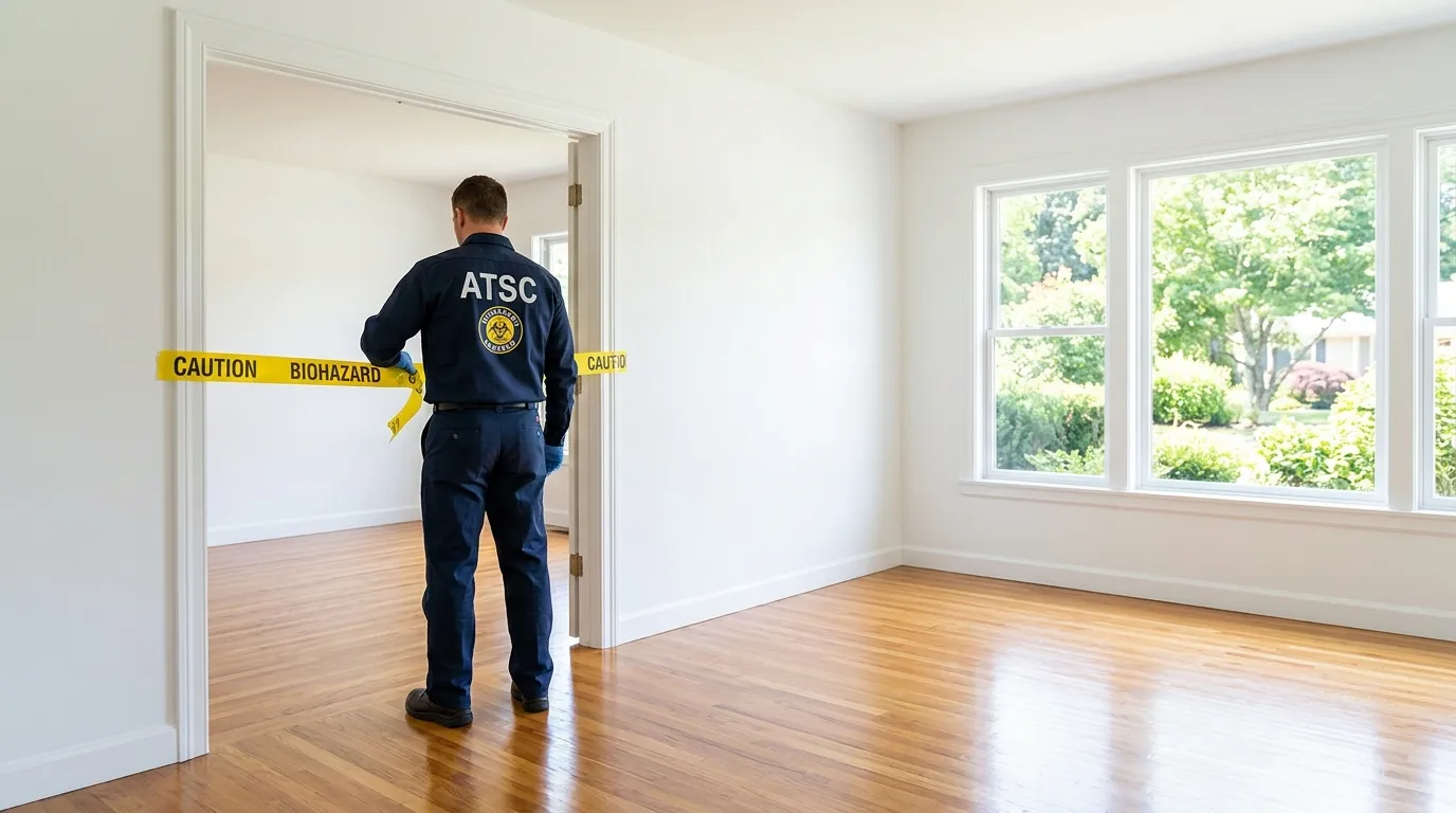 Certified biohazard cleanup crew performing Decomposition Cleanup in Hubbard